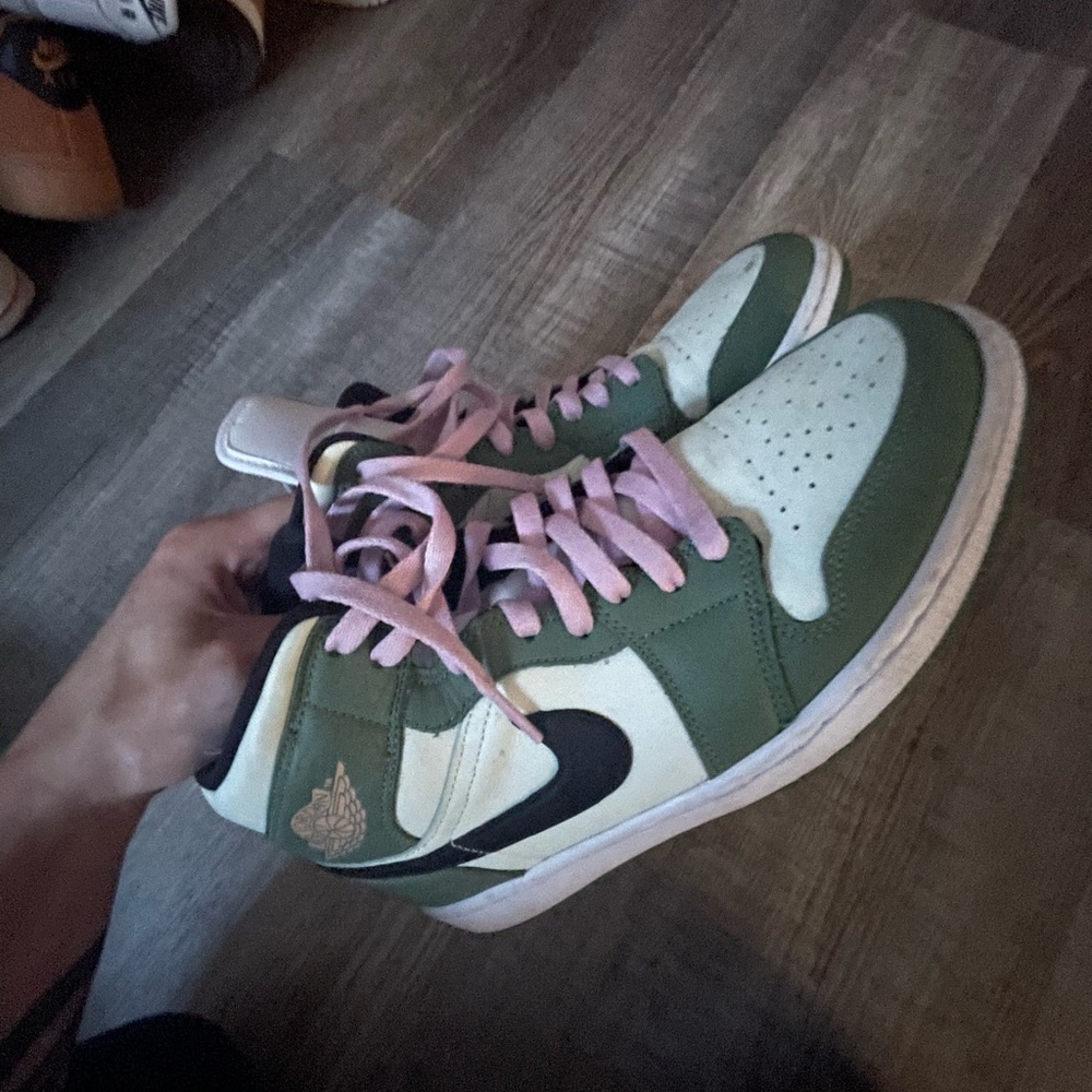 Size 11 Rare Olive with Pink Lace Retro Jordan Ones